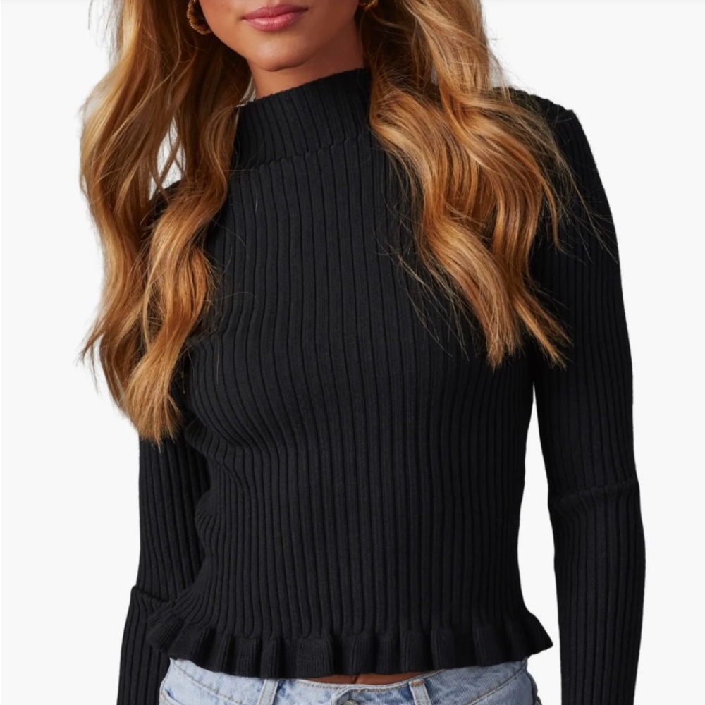 Workshop Republic Clothing Black Ribbed Top